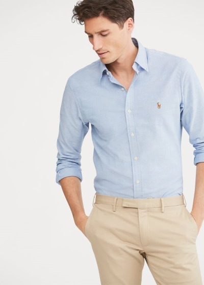 Men's Polo Ralph Lauren Slim Fit Stretch Oxford Shirt | 928306IYC